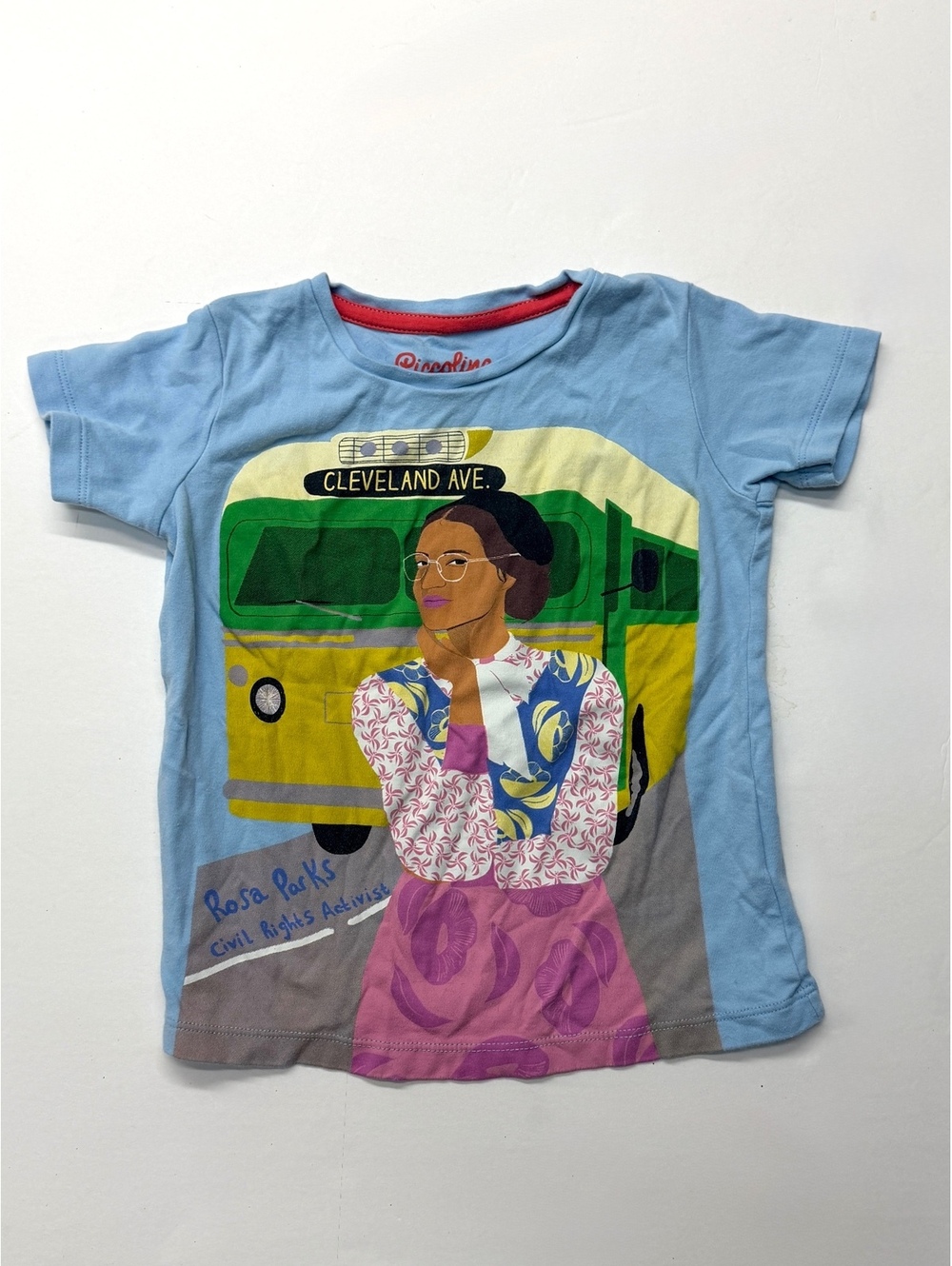 Piccolina Rosa Parks Graphic Tee Shirt Short Sleeve 4T Blue